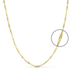 18K CADENA ORO AMARILLO MACIZA SINGAPUR 40CM 2 MM