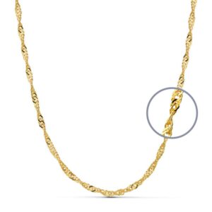 18K CADENA ORO AMARILLO MACIZA SINGAPUR 50CM 2.7 MM