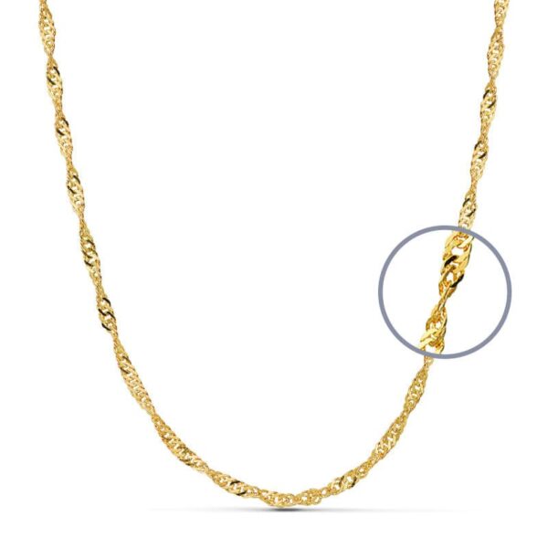 18K CADENA ORO AMARILLO MACIZA SINGAPUR 60CM 2.7 MM