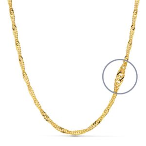 18K CADENA ORO AMARILLO MACIZA SINGAPUR 60CM 3 MM