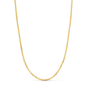 18K CADENA ORO AMARILLO MACIZA FORZADA ESLABON TALLADO. ANCHO: 2,3 MM LARGO: 60CM