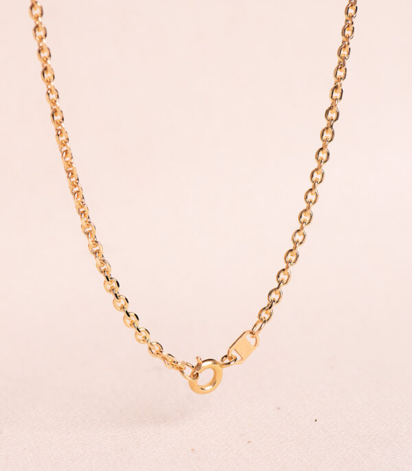 18K CADENA ORO AMARILLO MACIZA FORZADA ESLABON TALLADO. ANCHO: 2,3 MM LARGO: 60CM - Imagen 2