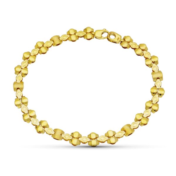 18K PULSERA ORO AMARILLO MATE Y BRIILO