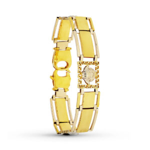 18K PULSERA MEDUSA ORO BICOLOR MATE BRILLO 19CM