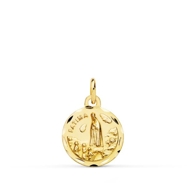 9K MEDALLA ORO AMARILLO VIRGEN DE FATIMA TALLADA. 14 MM