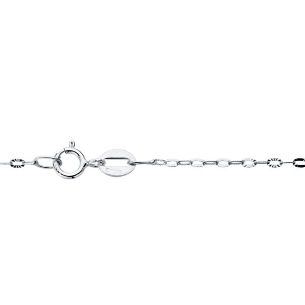 18K CADENA MACIZA ORO BLANCO ESLABONES TALLADOS 1 MM 45CM - Imagen 2
