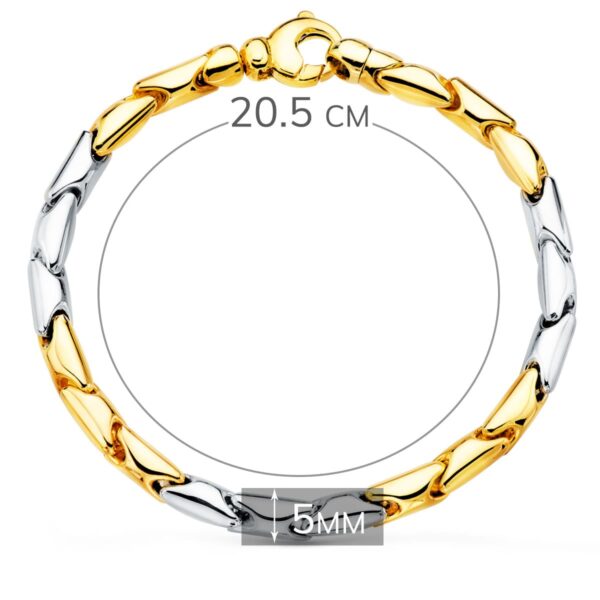18K PULSERA ORO BICOLOR ESLABONES ARTICULADOS. ANCHO 5 MM 20.5 CM - Imagen 2