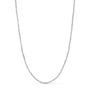 18K CADENA ORO BLANCO FORZADA MACIZA TALLADA. ANCHO: 1,8 MM. LARGO: 45 CM