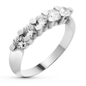 18K SORtIJA ORO BLANCO 5 CIRCONITAS