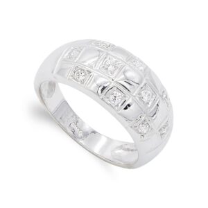 18K SORTIJA ORO BLANCO CON CIRCONITAS. ANCHO: 9,5 MM