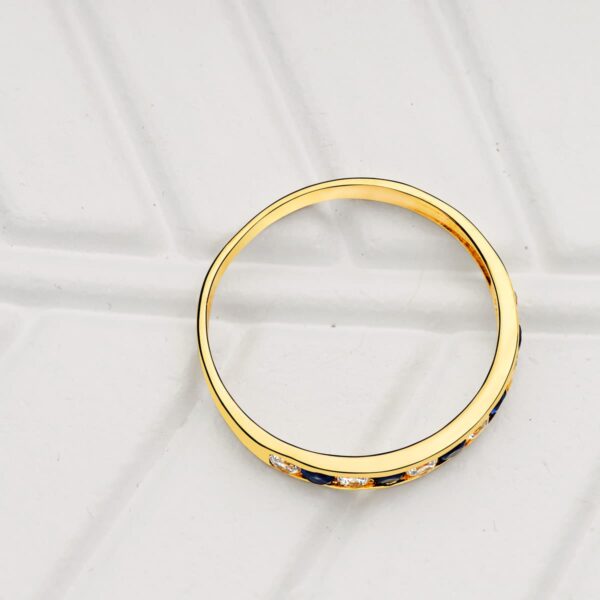 18K SORTIJA ORO AMARILLO CIRCONITA ROSA FRANCIA ANCHO CUERPO 2.5 MM - Imagen 2