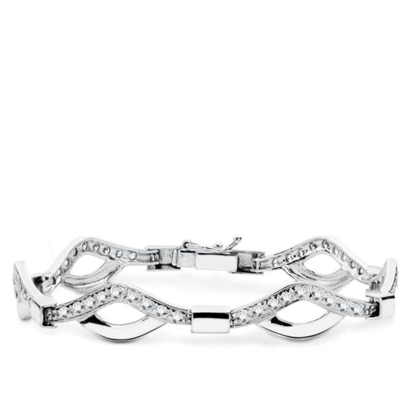 18K PULSERA ORO BLANCO CIRCONITA 18.5CM