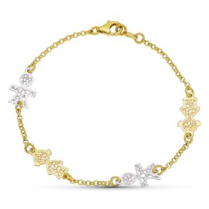 18K PULSERA ORO BICOLOR 18CM