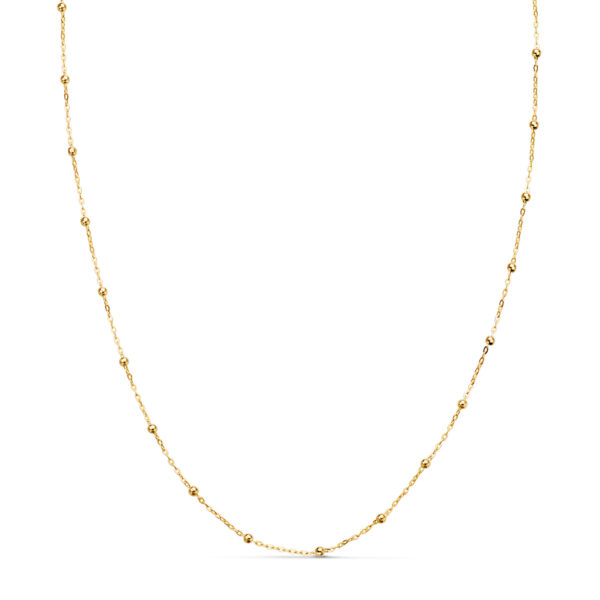 18K CADENA ORO AMARILLO FORZADA CON BOLAS DE 1,3 MM. ANCHO: 0,5 MM LARGO: 45CM