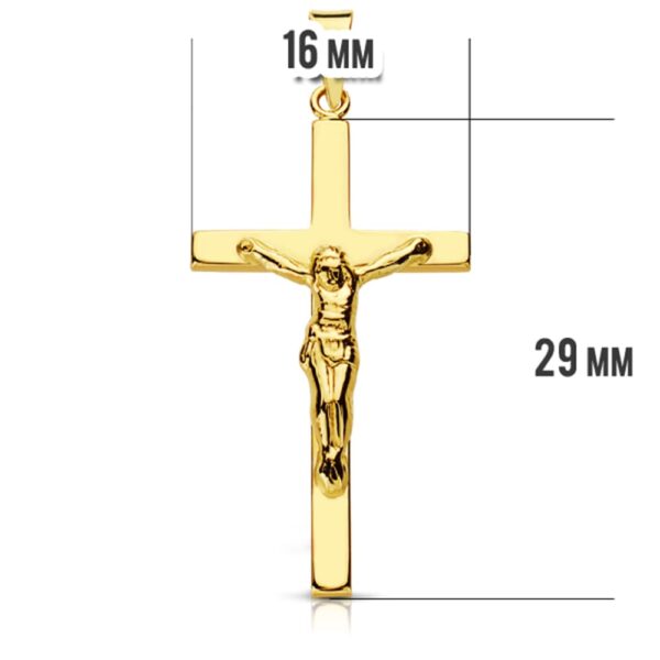 18K CRUZ ORO AMARILLO CON CRISTO. 31X16 MM - Imagen 2