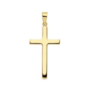18K CRUZ ORO AMARILLO LISA PALO RECTANGULAR. 27X15 MM