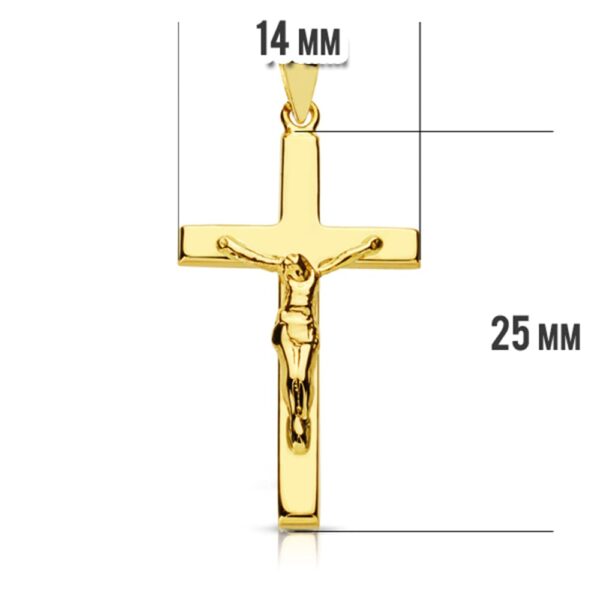 18K CRUZ ORO AMARILLO CON CRISTO. 27X15 MM - Imagen 2