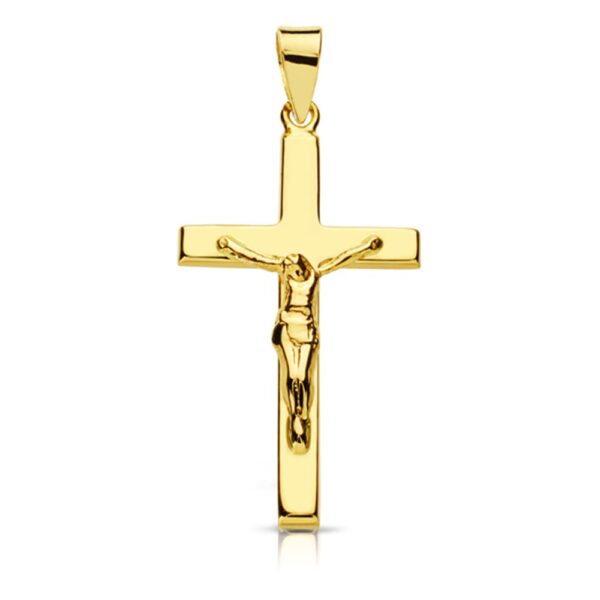 18K CRUZ ORO AMARILLO CON CRISTO. 27X15 MM