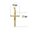 18K CRUZ ORO AMARILLO CON CRISTO REDONDA 21X13 MM - Imagen 2