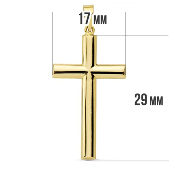 18K CRUZ ORO AMARILLO LISA PALO OVAL. 31X17 MM - Imagen 2