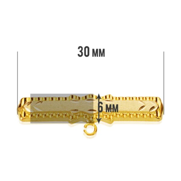 18K ALFILER ORO AMARILLO TALLADO 30X6 MM - Imagen 2