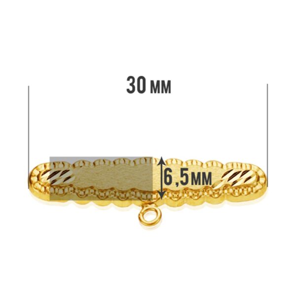 18K ALFILER ORO AMARILLO TALLADO 30X6.5 MM - Imagen 2