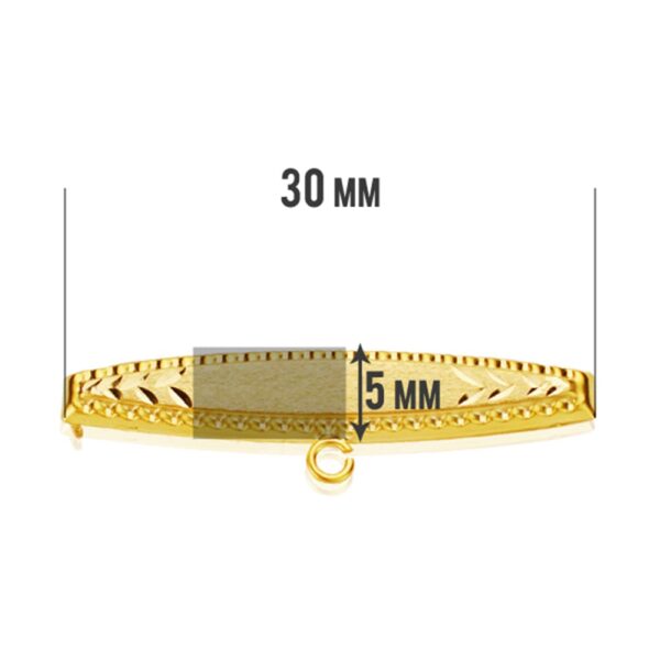 18K ALFILER ORO AMARILLO TALLADO 30X5 MM - Imagen 2