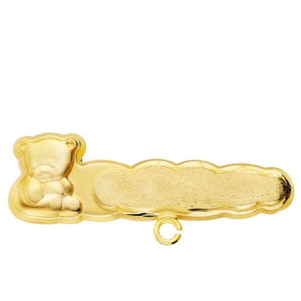 18K ALFILER ORO AMARILLO OSO TALLADO 27X9 MM