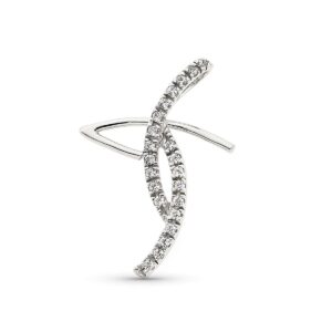 18K CRUZ ORO BLANCO Y CIRCONITA 31X10 MM