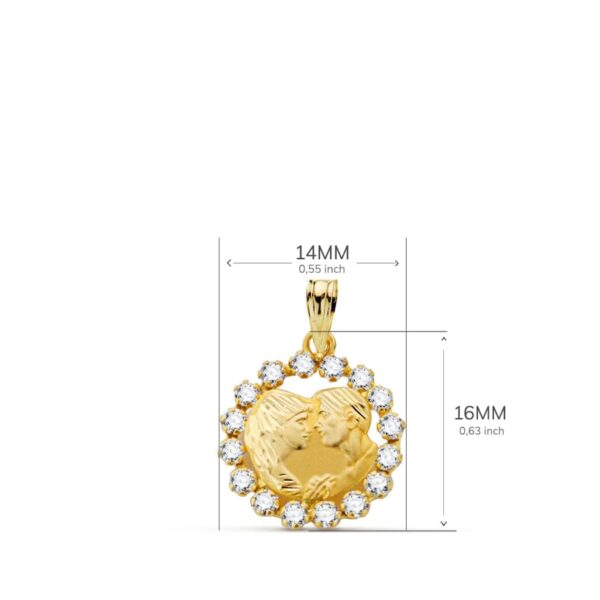 18K COLGANTE ORO AMARILLO ENAMORADOS 16X14 MM - Imagen 2