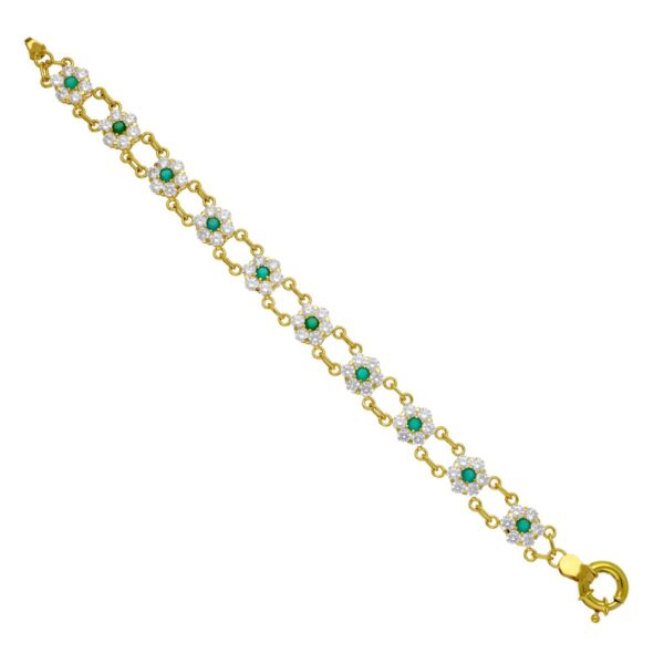 18K PULSERA ORO AMARILLO CUAJOS CIRCONITAS - Imagen 2