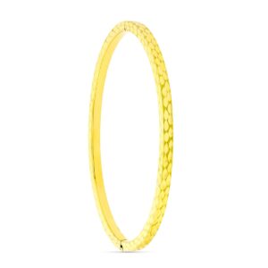 18K PULSERA ORO AMARILLO MEDIA CAÑA TALLADA 20CM