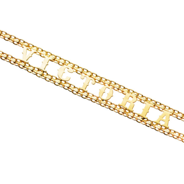 18K PULSERA ORO AMARILLO NOMBRE ELEFANTES. ANCHO: 10MM. LARGO: 19CM - Imagen 2