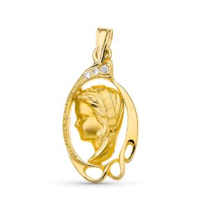 18K MEDALLA ORO AMARILLO VIRGEN NIÑA 24X13 MM