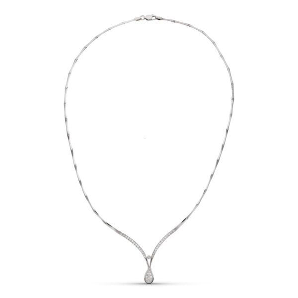 18K GARGANTILLA ORO BLANCO CIRCONITA MOTIVO GOTAS