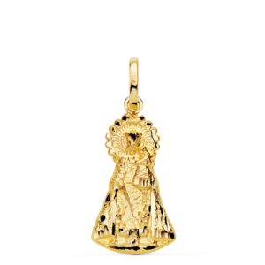 18K MEDALLA SILUETA VIRGEN ORO AMARILLO DE LOS DESAMPARADOS 23X13 MM