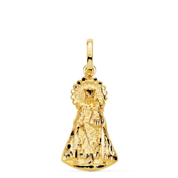 18K MEDALLA SILUETA VIRGEN ORO AMARILLO DE LOS DESAMPARADOS 23X13 MM