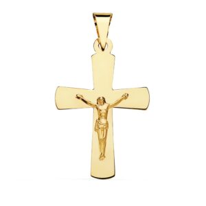 18K CRUZ CON CRISTO ORO AMARILLO 34 X 22 MM