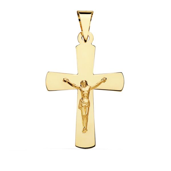 18K CRUZ CON CRISTO ORO AMARILLO 34 X 22 MM