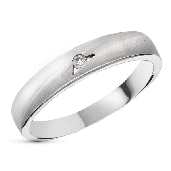 18K SORTIJA ORO BLANCO DIAMANTES TALLA BRILLANTE 0.050 QTS.