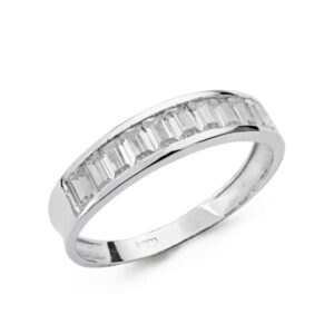 18K SORTIJA ORO BLANCO CIRCONITA BARRITAS 4.5 MM