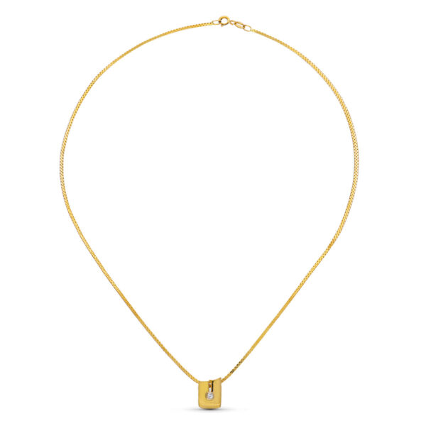 18K COLGANTE ORO AMARILLO BRILLANTES 12X8 MM 0,05 QTS. CADENA 40