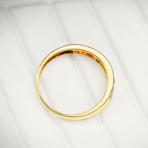 18K SORTIJA ORO AMARILLO 9 CIRCONITA BLANCAS Y AZULES. ANCHO CUERPO 3.5 MM - Imagen 2
