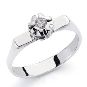 18K SOLITARIO ORO BLANCO DIAMANTE 0.10 QTS.