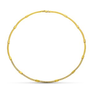 18K GARGANTILLA ORO AMARILLO Y CIRCONITAS