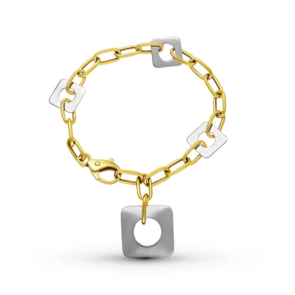 18K PULSERA ORO BICOLOR CON MOTIVOS
