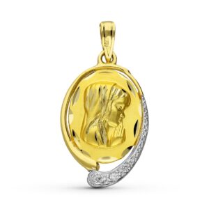 18K MEDALLA ORO AMARILLO VIRGEN NIÑA 23X15 MM
