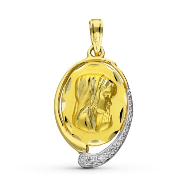 18K MEDALLA ORO AMARILLO VIRGEN NIÑA 23X15 MM