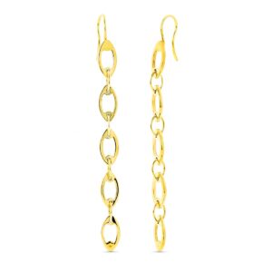18K PENDIENTES ORO CADENITAS ORO AMARILLO CIERRE GANCHO