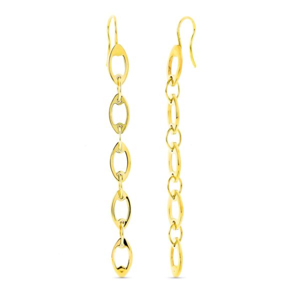 18K PENDIENTES ORO CADENITAS ORO AMARILLO CIERRE GANCHO